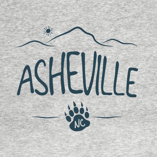 Asheville, NC - Black Bear Paw - GBlueO 14 by AVL Merch